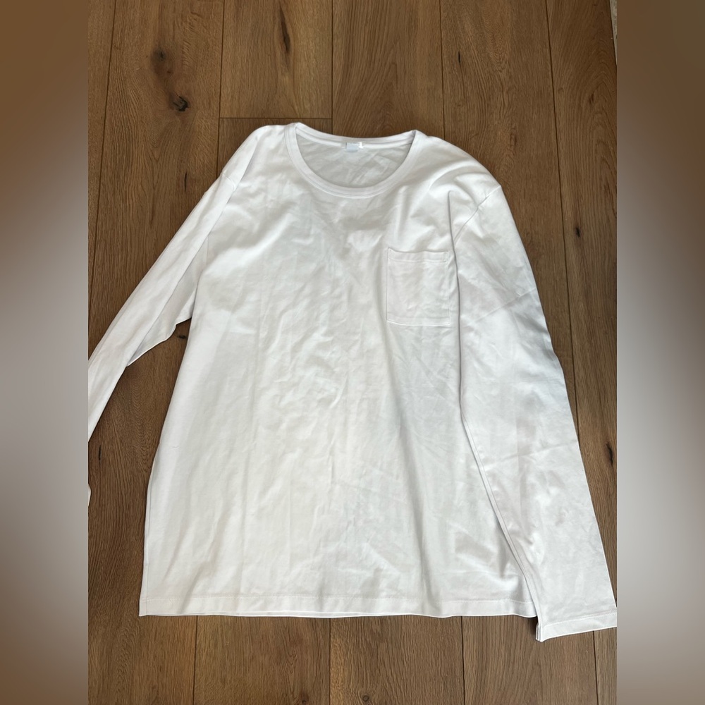 Lake Men's Long Sleeve Pima Pocket Tee in White